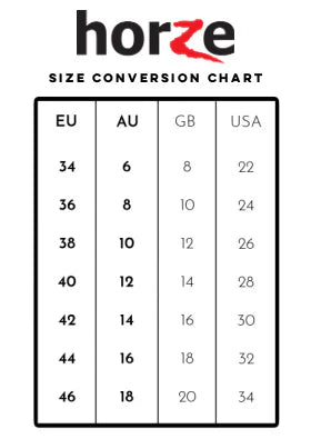 B Vertigo Ladies Jupiter Front Lace Jodhpur Boots - Size Chart