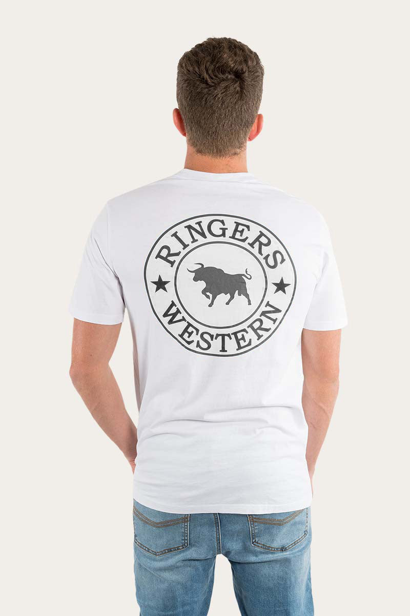 Ringers Western 
Signature Bull Mens Loose Fit T-Shirt - White/Black