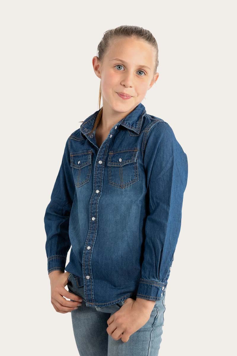 Ringers Western Bandera Kids Chambray Western Shirt