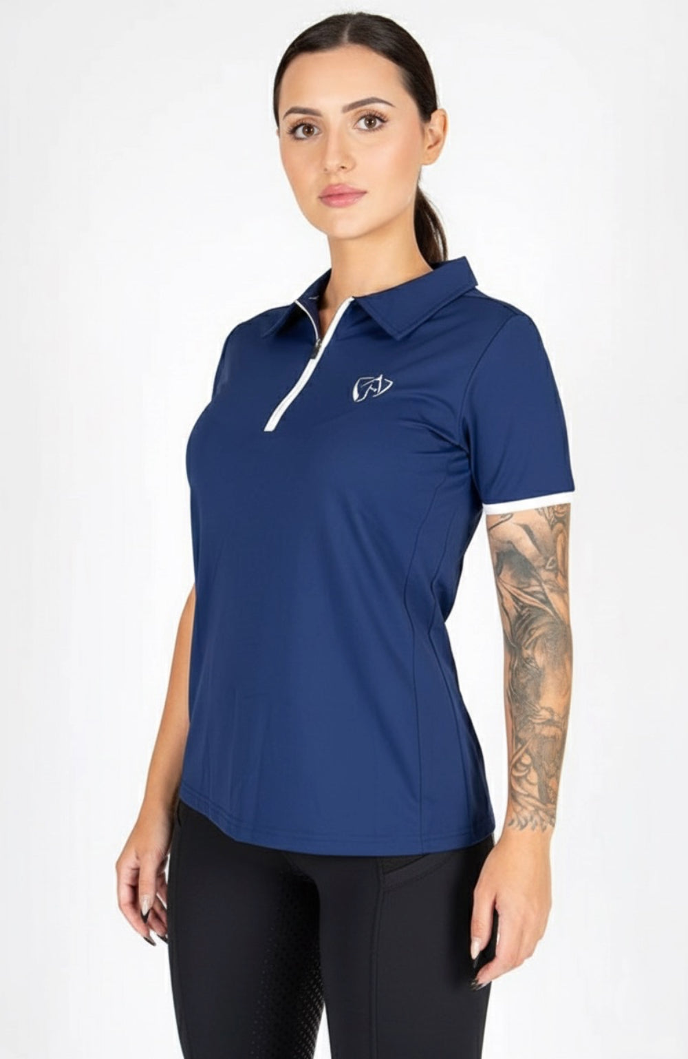 BARE Equestrian Active Mesh Polo Shirt