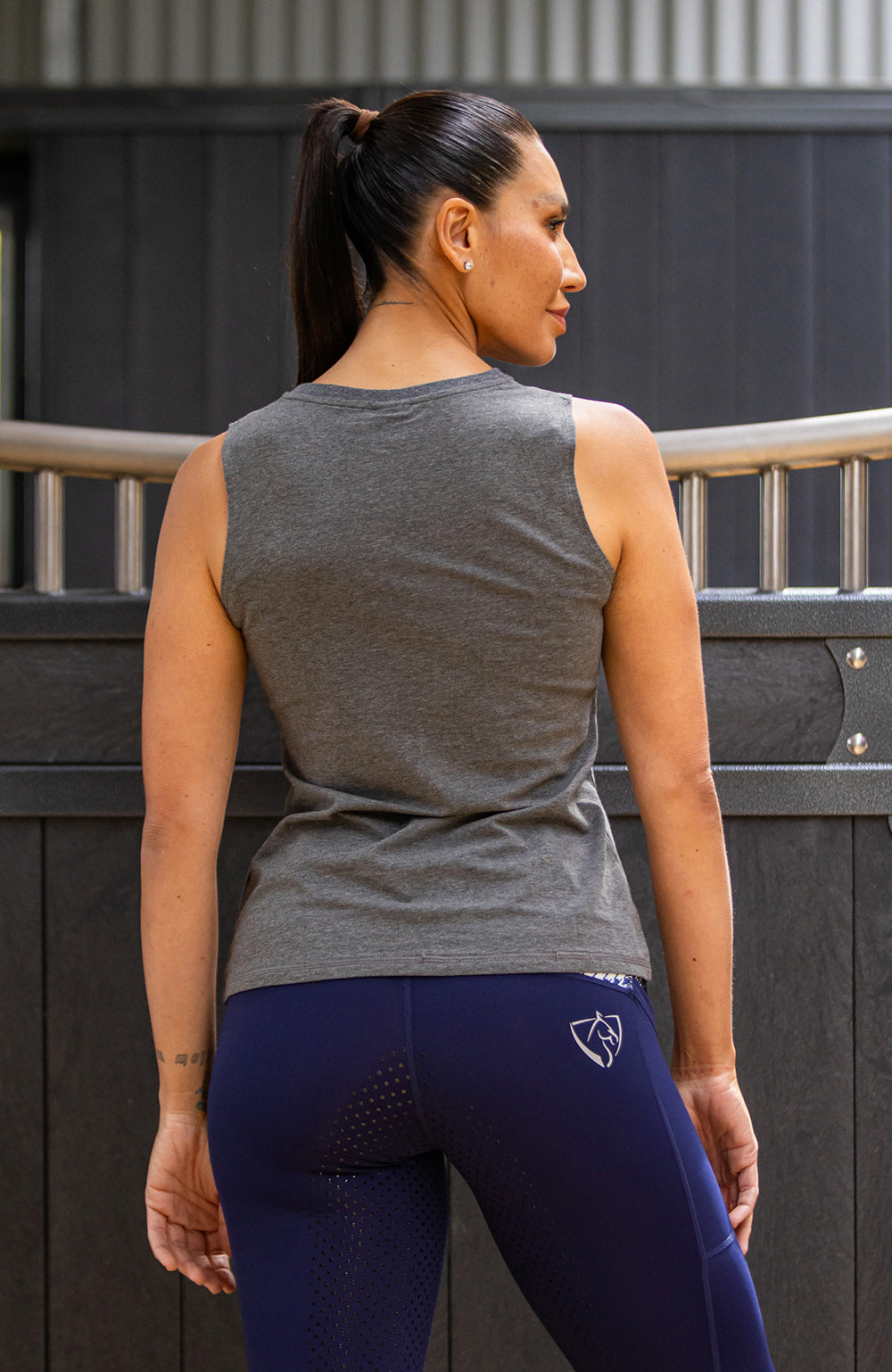 BARE Equestrian Black Logo Tank Top - 8