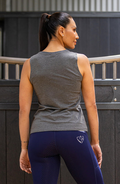 BARE Equestrian Black Logo Tank Top - 8