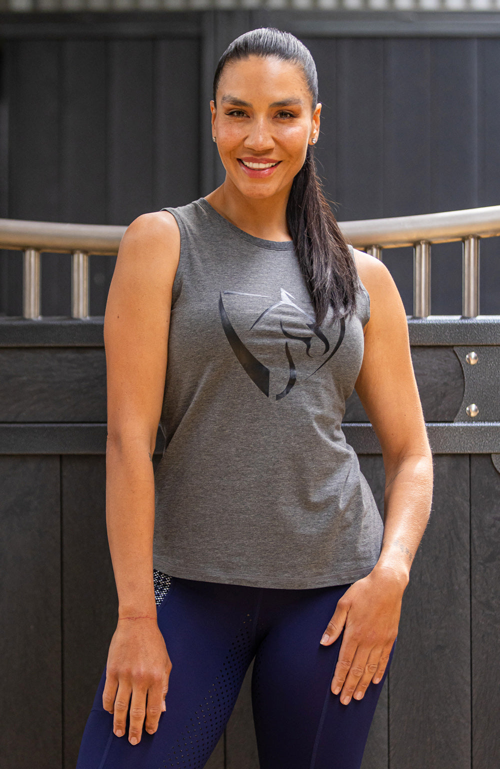 BARE Equestrian Black Logo Tank Top - 9