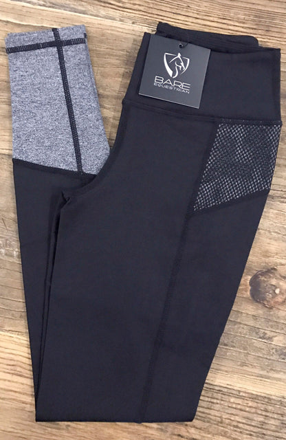 BARE Equestrian No Grip BARE Riding Tights - Stormy Rider Folded