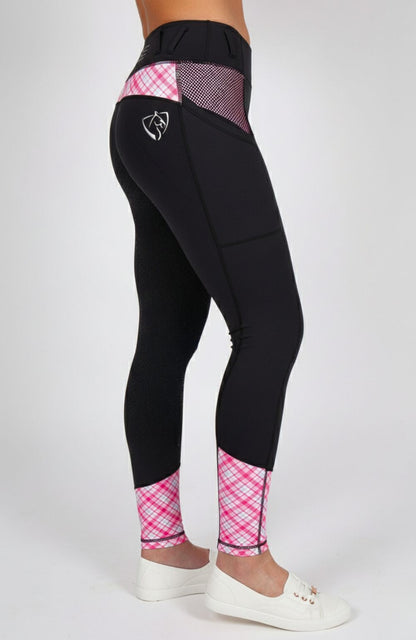 BARE Equestrian No Grip Performance Riding Tights - Roseberry