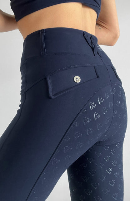 BARE Equestrian Sculpt Hybrid Riding Breeches - Navy
