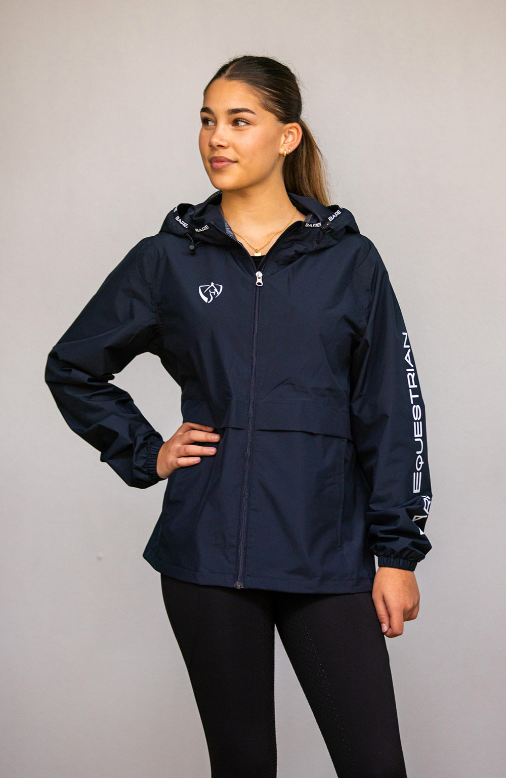 BARE Equestrian Unisex Kali Lightweight Waterproof Short Jacket Mesh Lined - 10