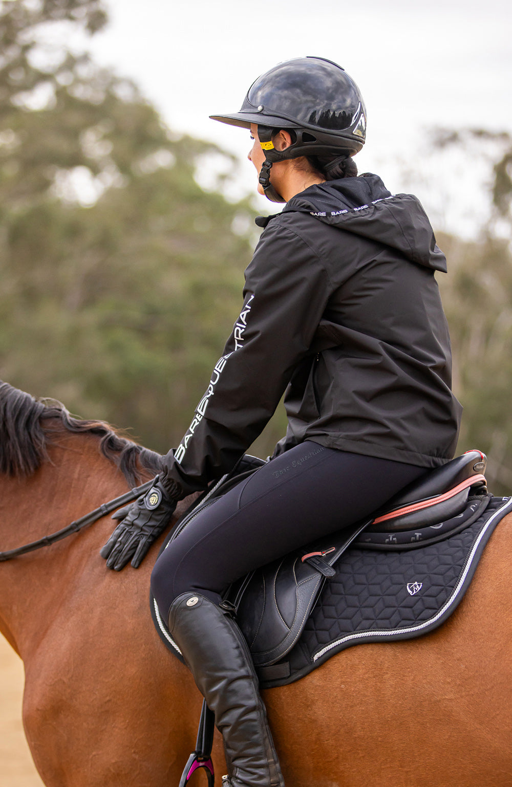 BARE Equestrian Unisex Kali Lightweight Waterproof Short Jacket Mesh Lined - 19