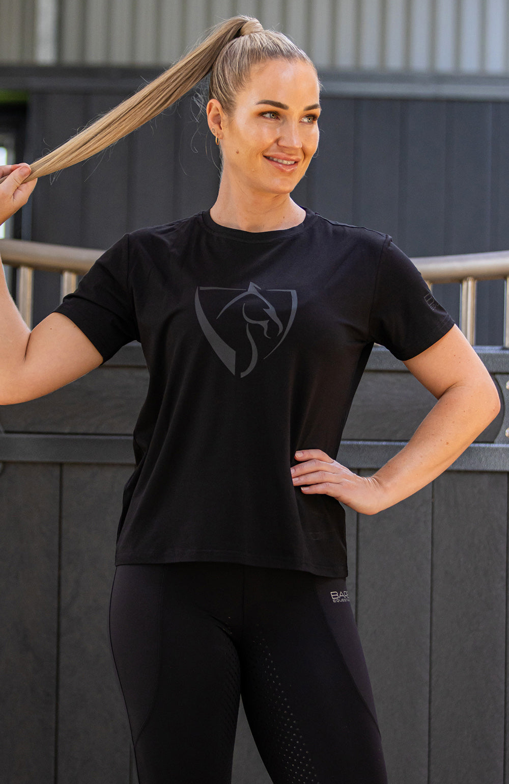 BARE Equestrian Youth Black Logo T-Shirt
