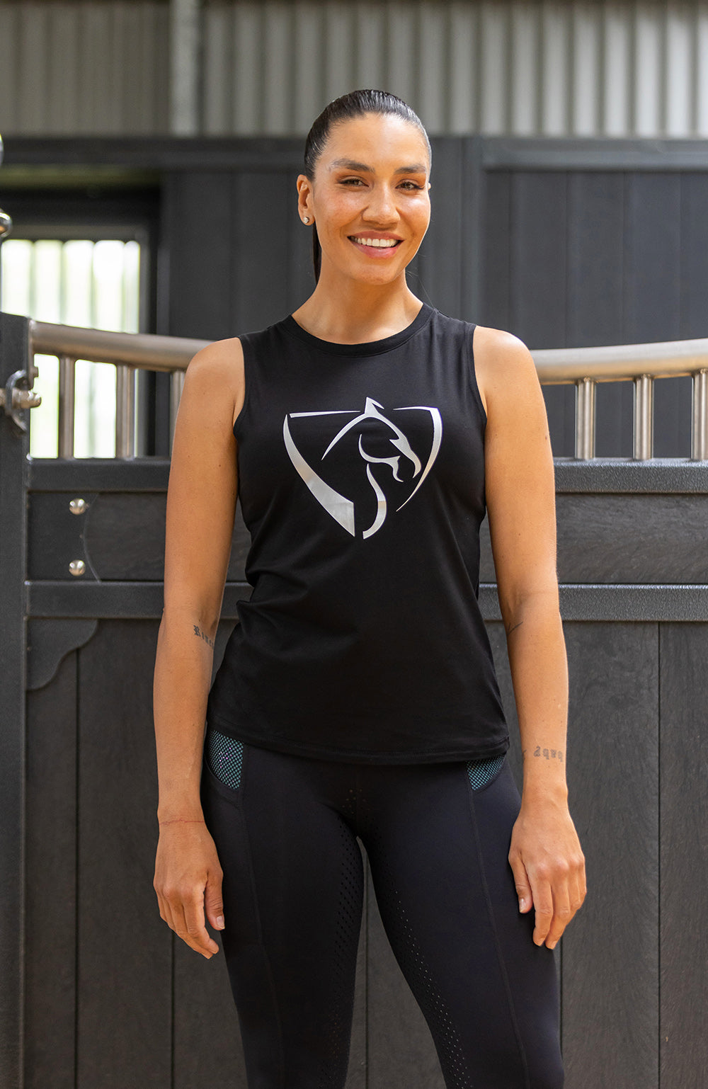 BARE Equestrian Youth Silver Logo Tank Top - 2