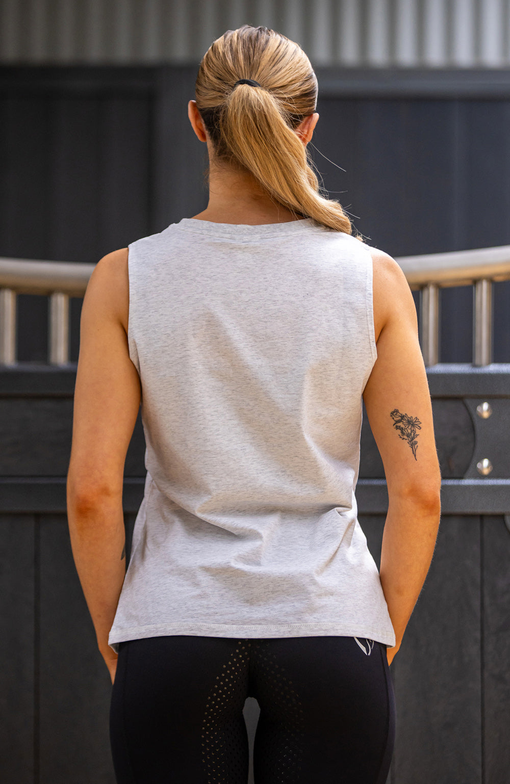 BARE Equestrian Youth Silver Logo Tank Top - 4