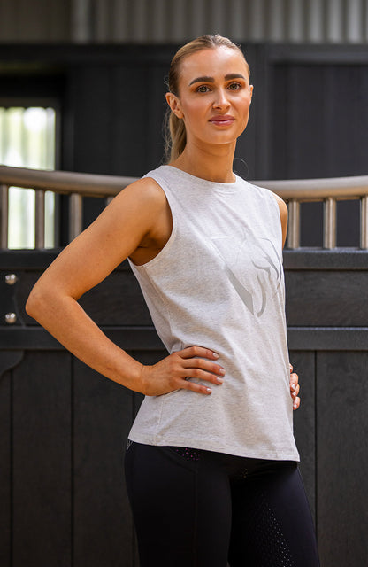 BARE Equestrian Youth Silver Logo Tank Top - 5