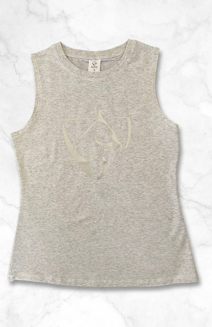 BARE Equestrian Youth Silver Logo Tank Top - 8