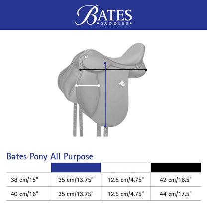 Bates All Purpose Pony Saddle - Measurements