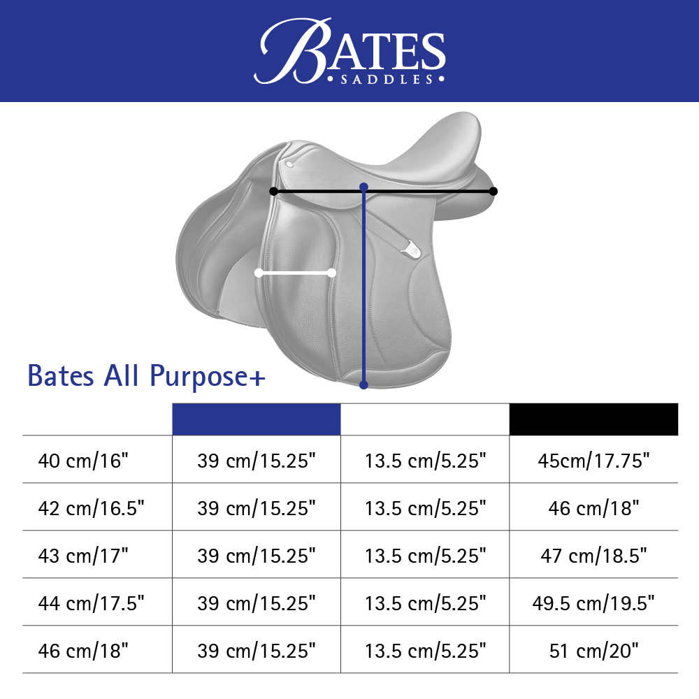 Bates All Purpose Saddle - Measurements