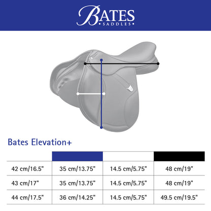 Bates Elevation DS+ Deep Seat Jump Saddle - Measurements