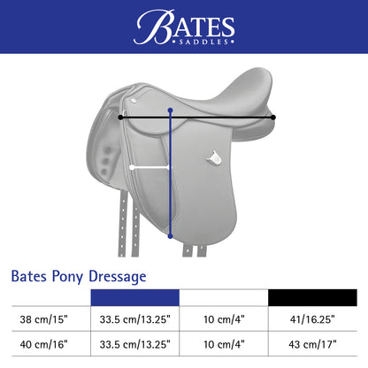 Bates Pony Dressage Saddle - Measurements