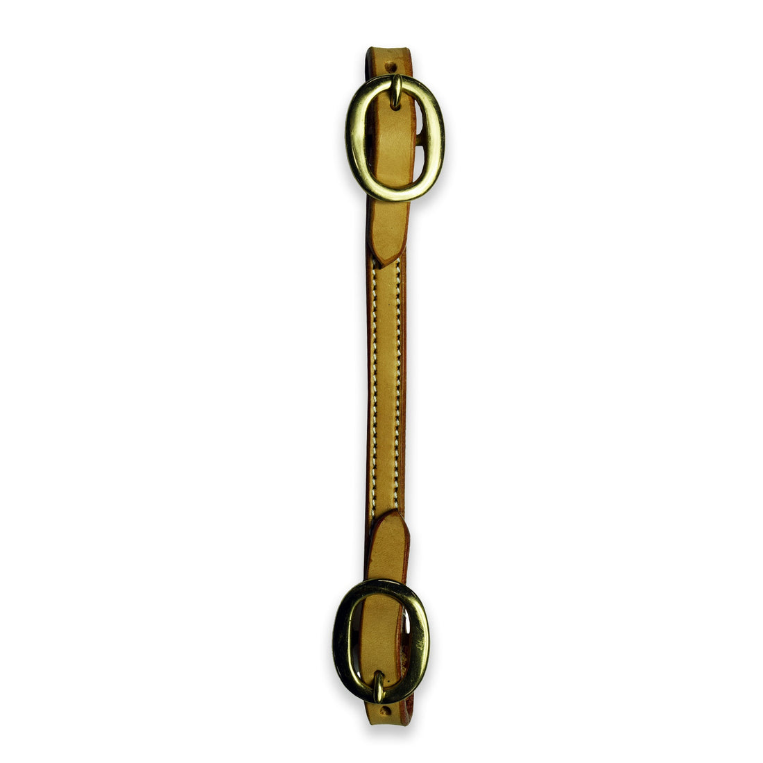 Ezy Ride Curb Strap with Brass Buckles Natural
