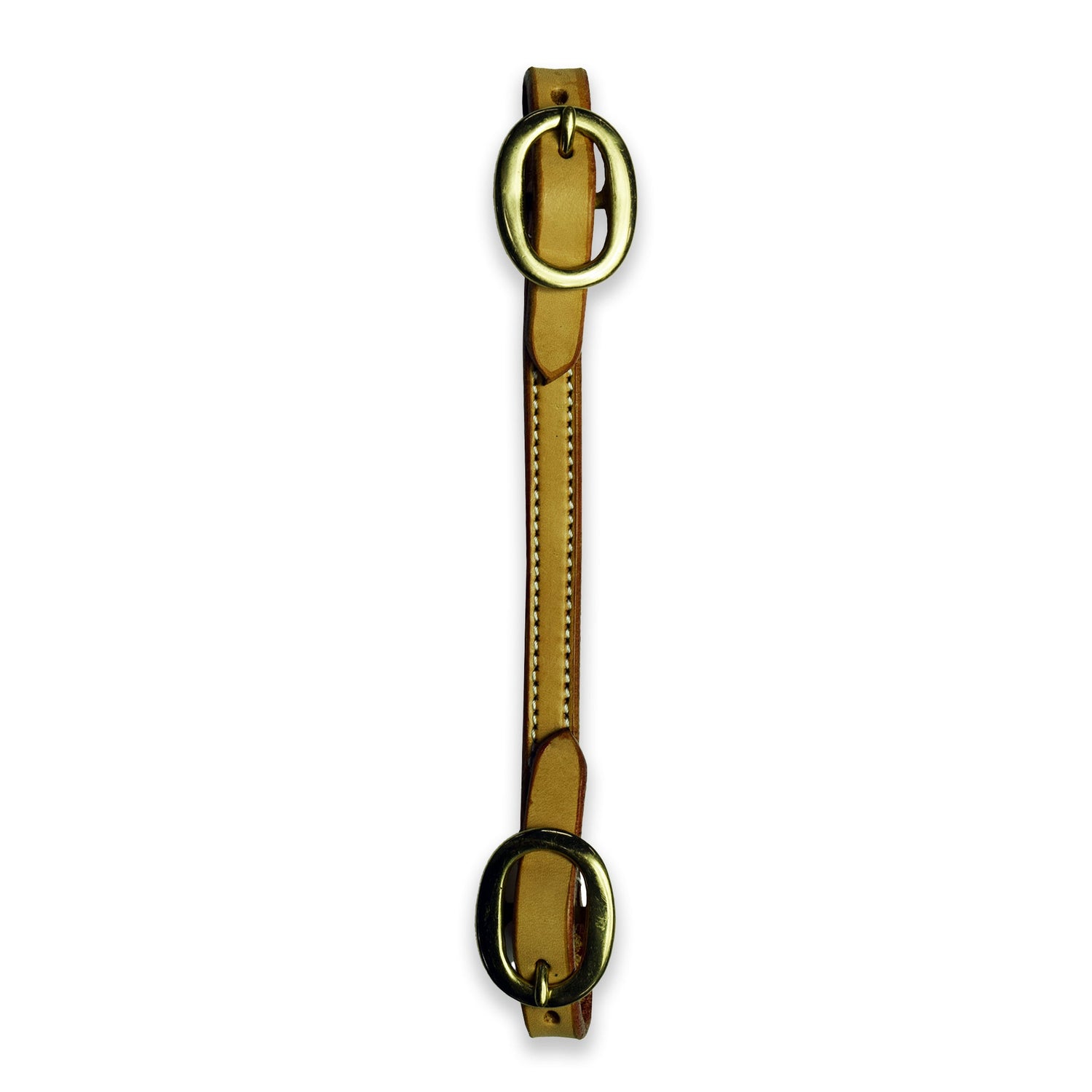 Ezy Ride Curb Strap with Brass Buckles Natural