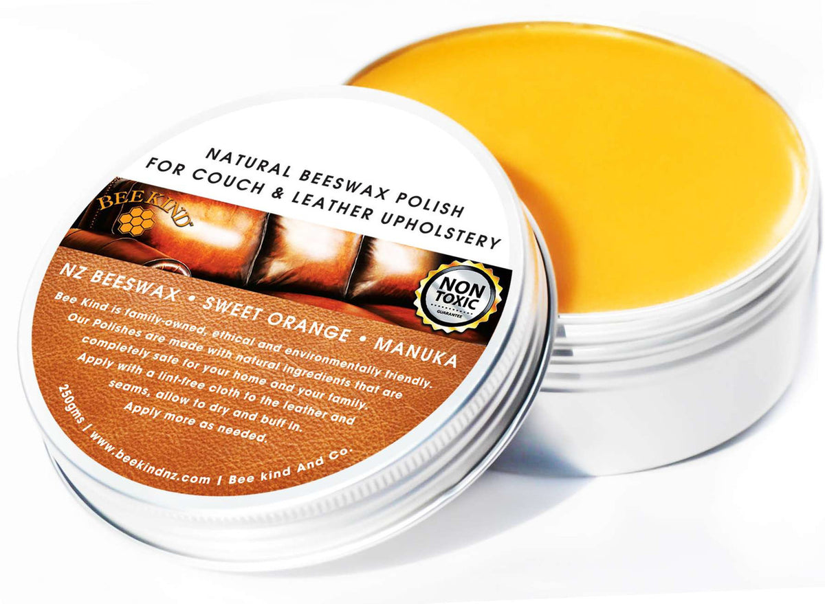 Bee Kind Natural Beeswax Polish for Couch &amp; Leather Upholstery