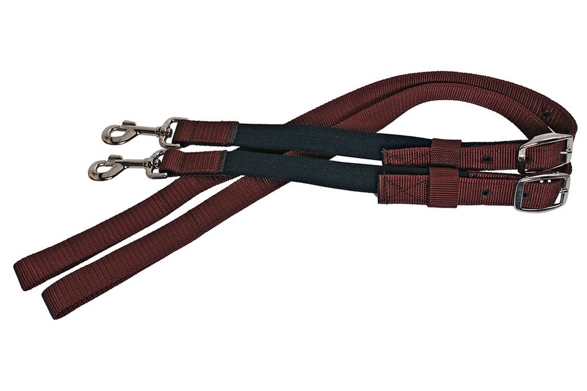 Blue Tag Nylon Side Reins - Brown