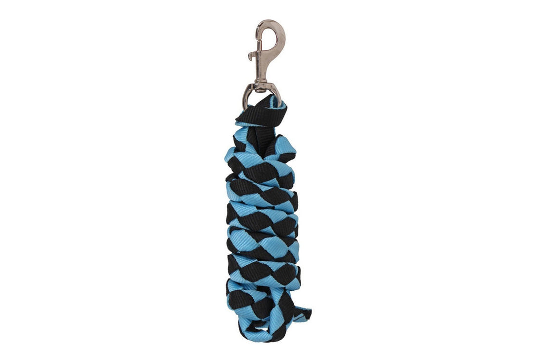 Blue Tag Plaited Two Tone Lead Rope - Black