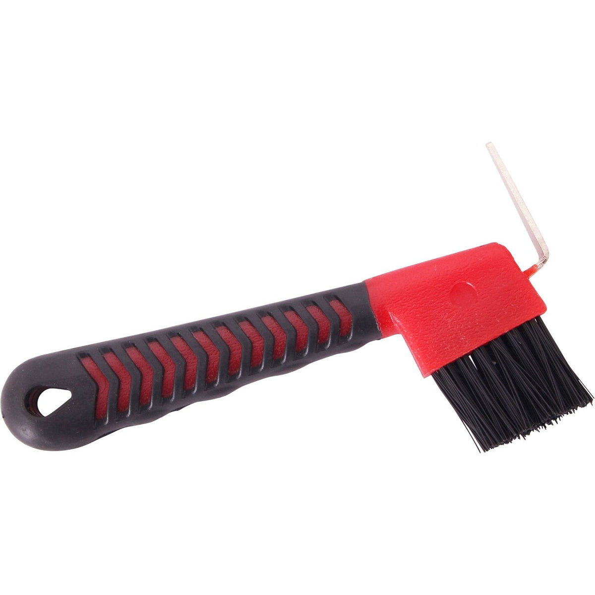 Blue Tag Rubber Grip Hoof Pick &amp; Brush - Red