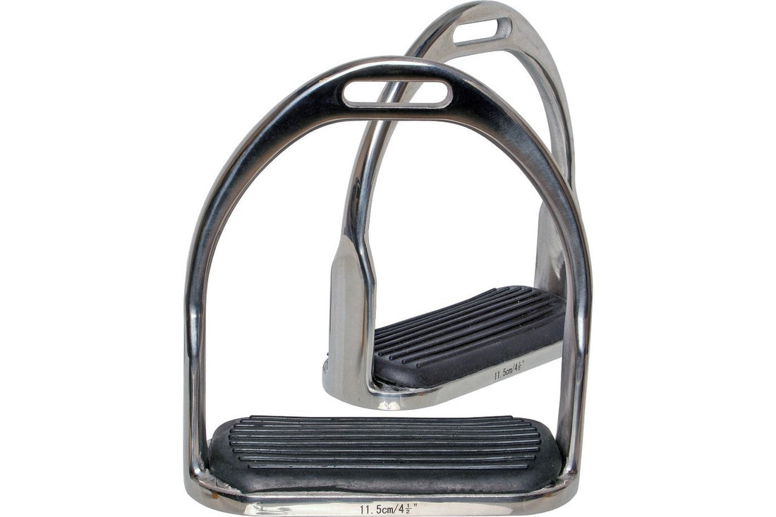 Blue Tag SS Open Bottom Stirrup Irons with Rubber Treads