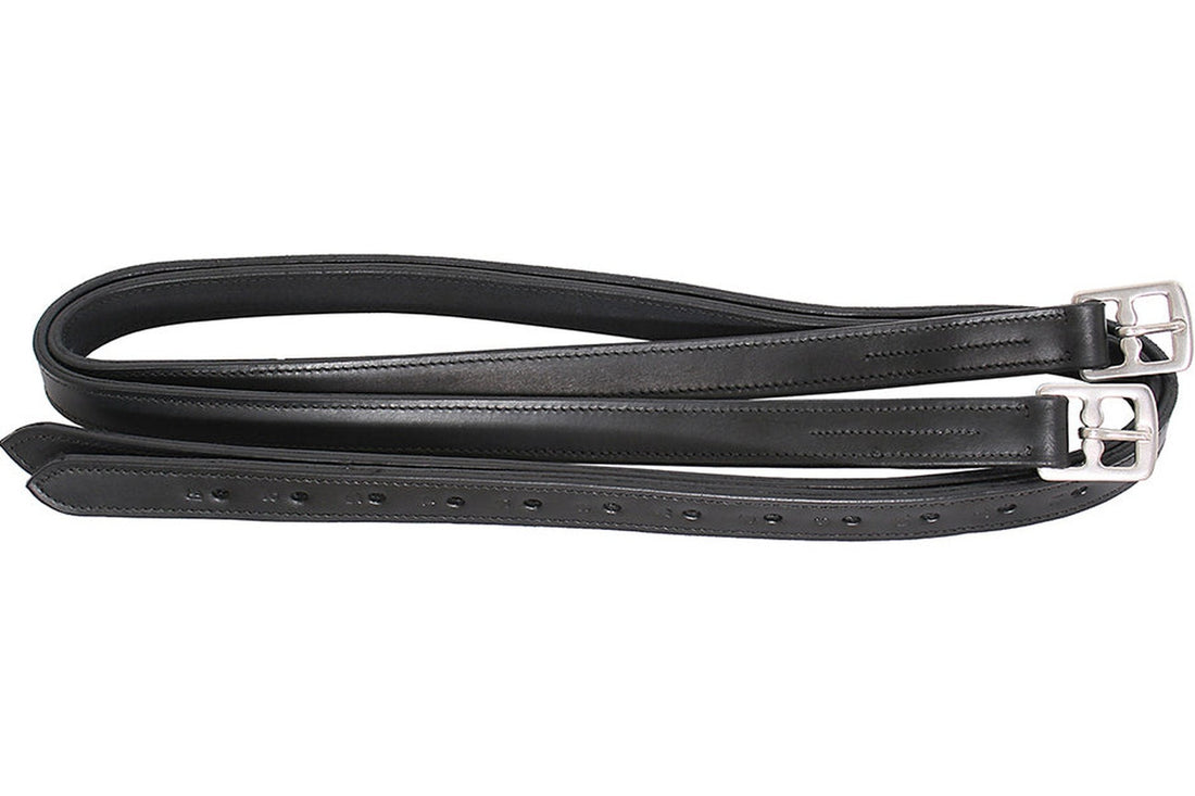 Blue Tag Stirrup Leathers - Black