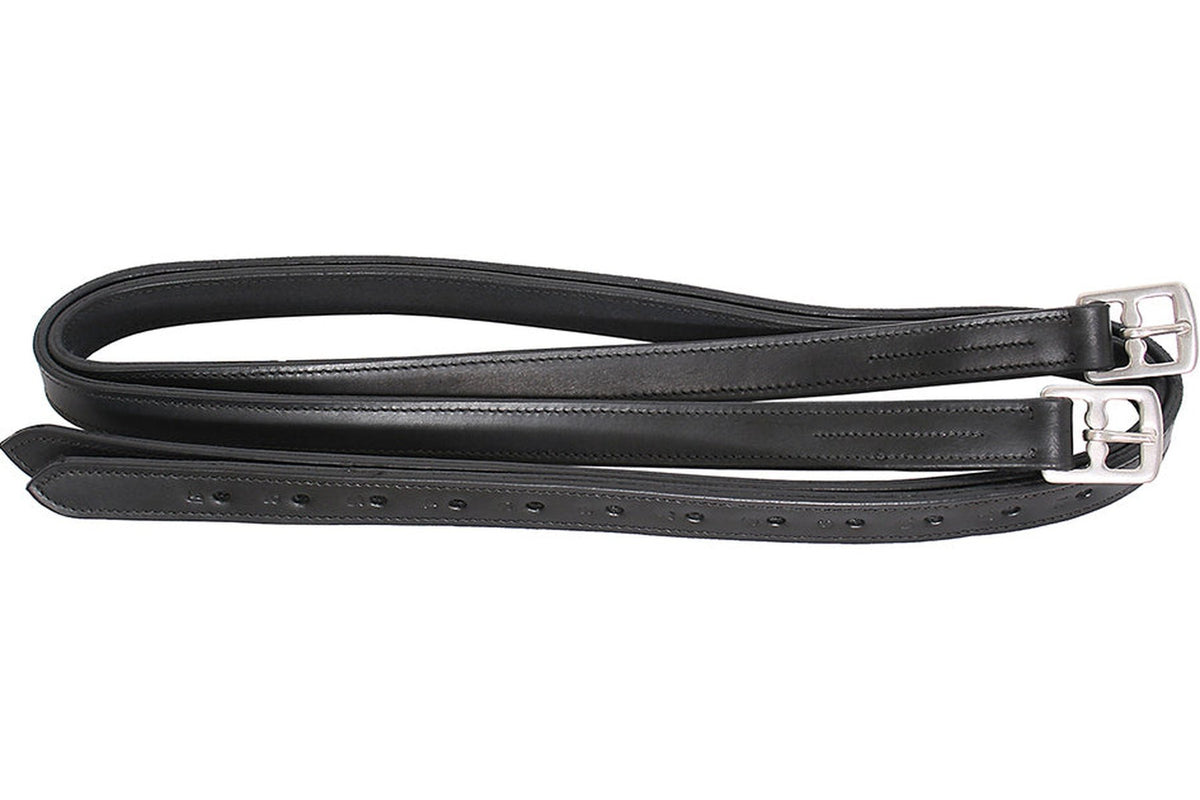 Blue Tag Stirrup Leathers - Black
