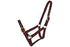 Blue Tag Striped Web Halters - Red
