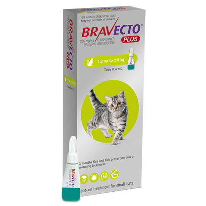Bravecto Plus Small cat 1.2-2.8kg
