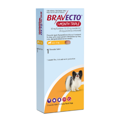 Bravecto 1-Month Triple Chew for Dogs - 2