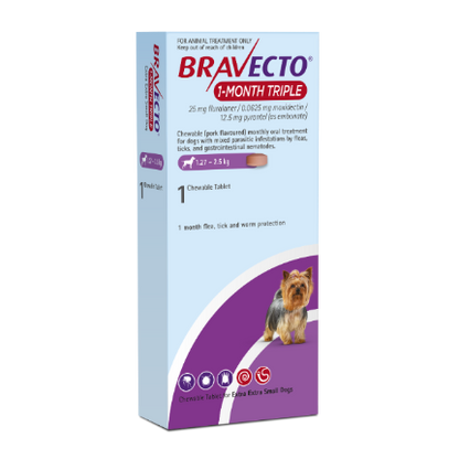 Bravecto 1-Month Triple Chew for Dogs