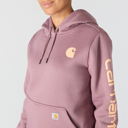 Carhartt Womens Clarksburg Graphic Hooded Sweatshirt - Ash Berry Heather