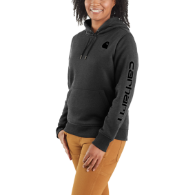 Carhartt Womens Clarksburg Graphic Hooded Sweatshirt - Carbon Heather