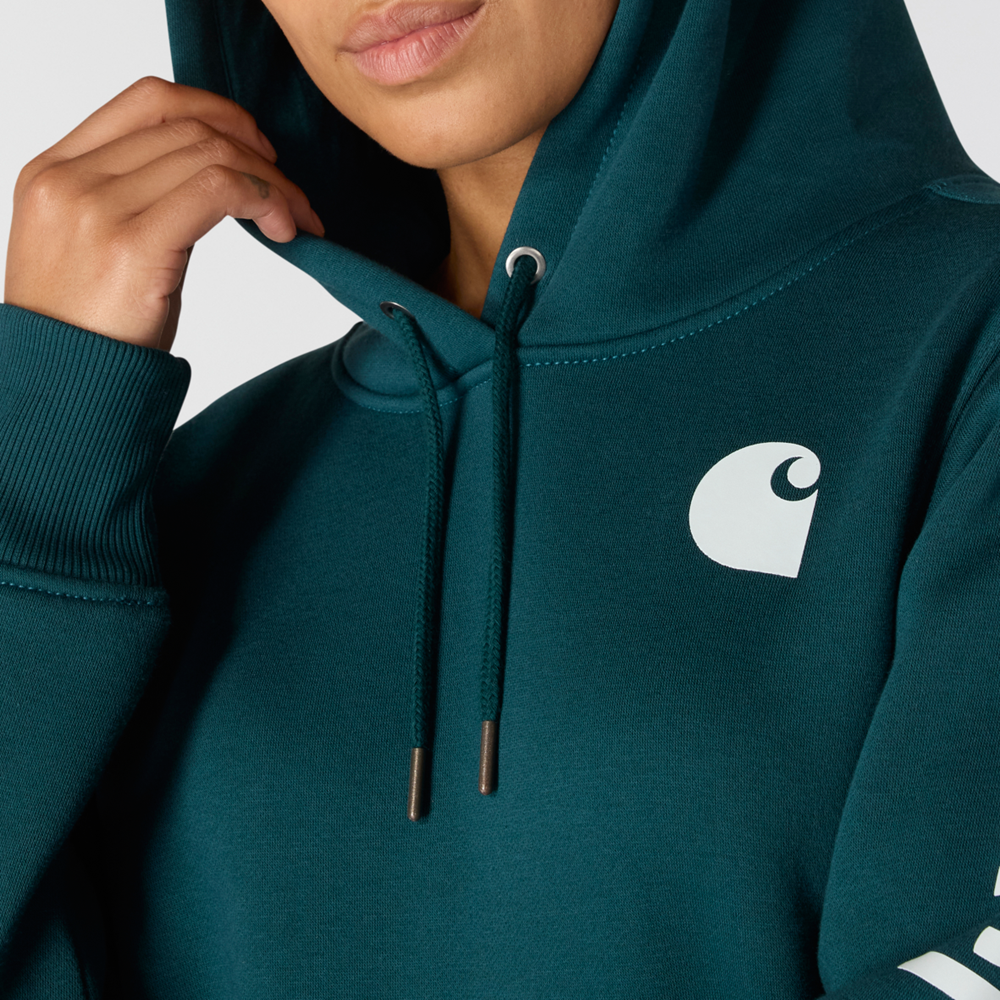 Carhartt Womens Clarksburg Graphic Hooded Sweatshirt - Greenstone