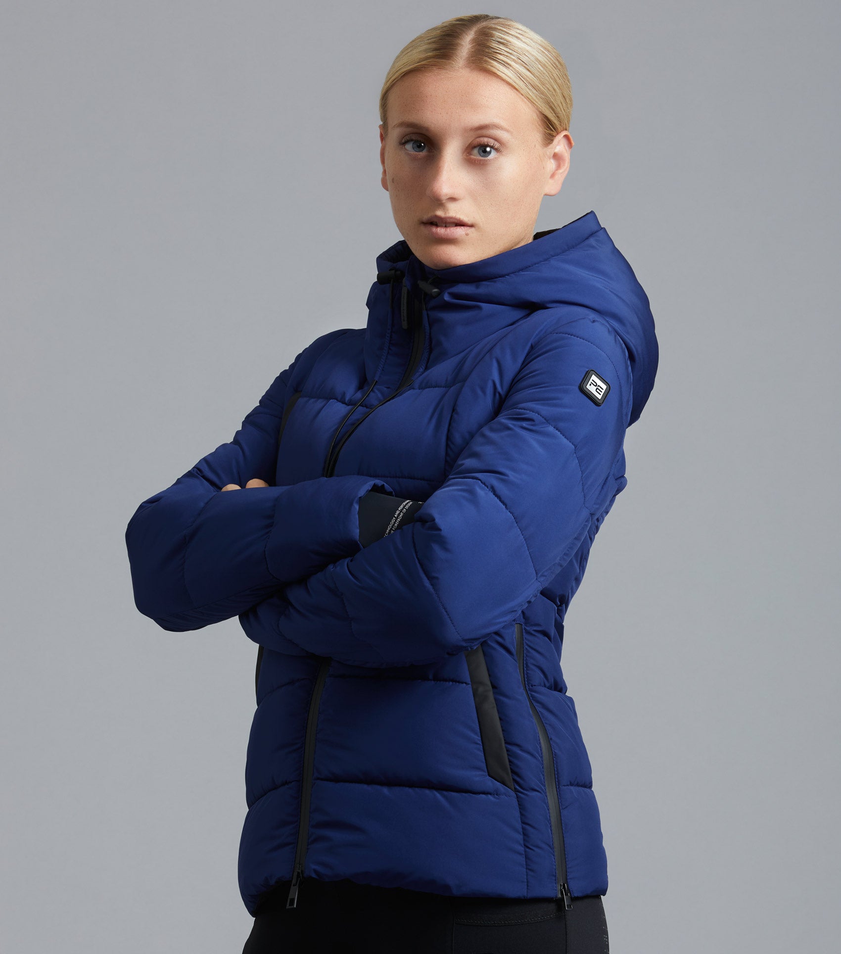 Description: Casella Ladies Quilted Jacket_Colour:Navy_Position:1