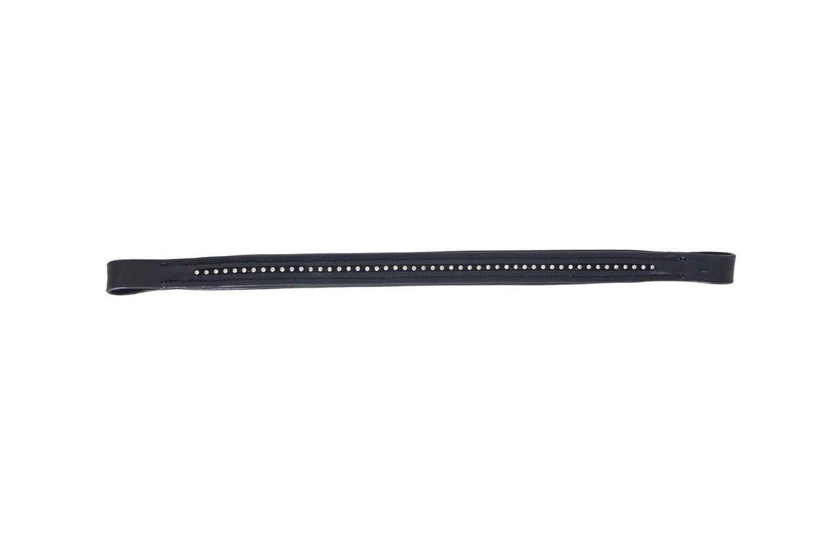 Cavallino Fine Silver Diamante Browband - Black