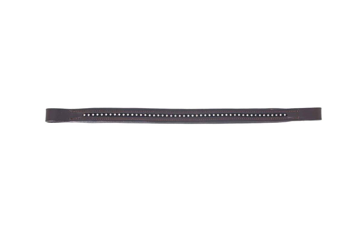 Cavallino Fine Silver Diamante Browband - Brown