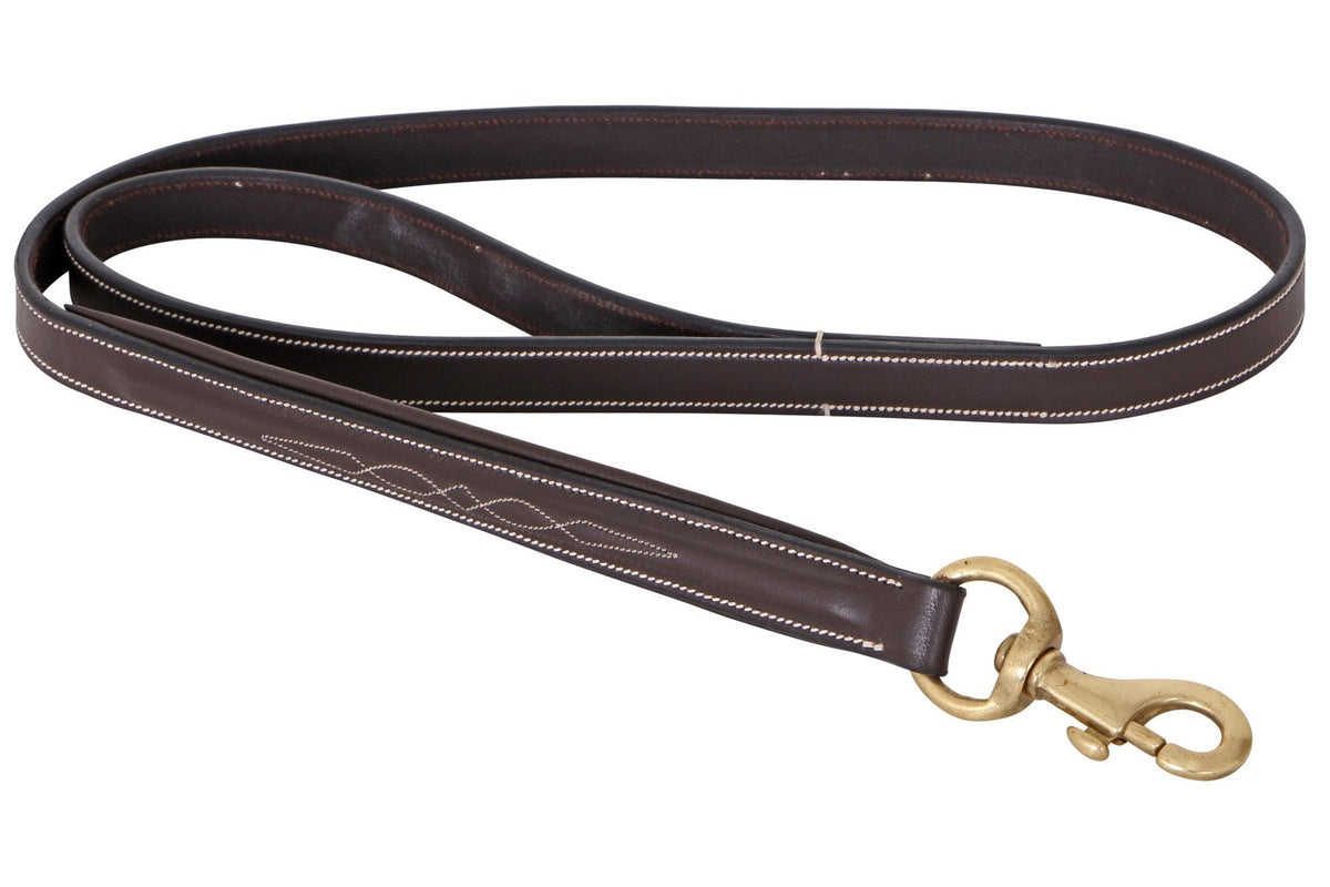 Cavallino Raised Stitched Leather Dog Lead - Brown