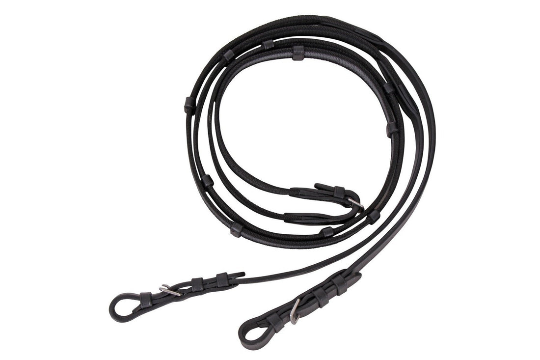 Cavallino Sure Grip Reins - Buckle End - Black