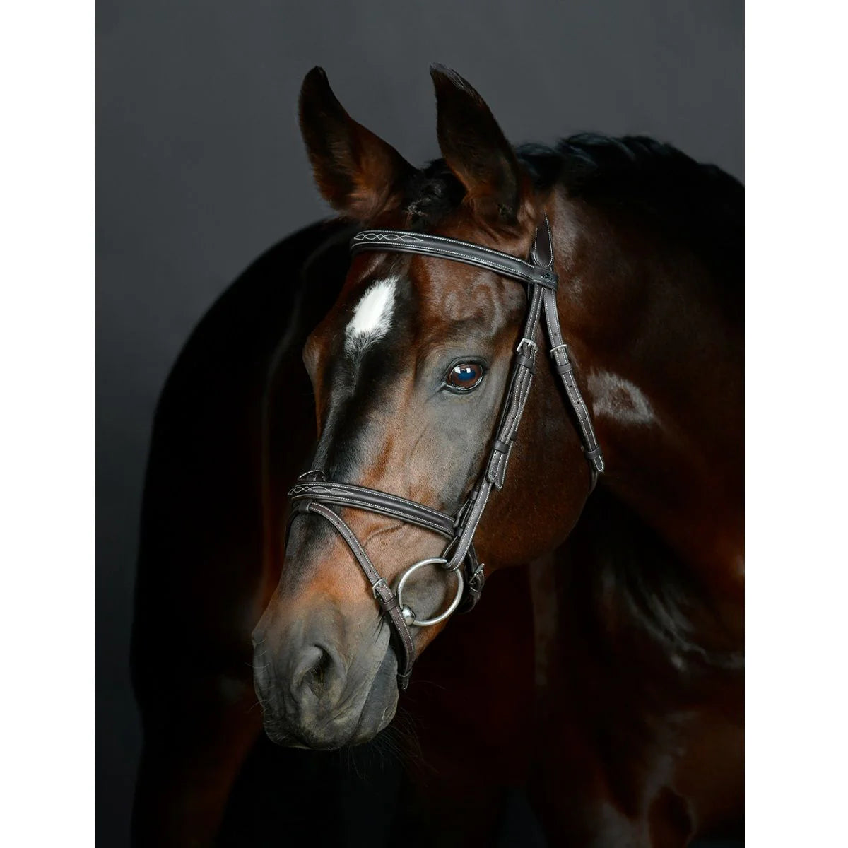 Collegiate Comfitec Opulux Fancy Stitch Padded Hanoverian Bridle - 2