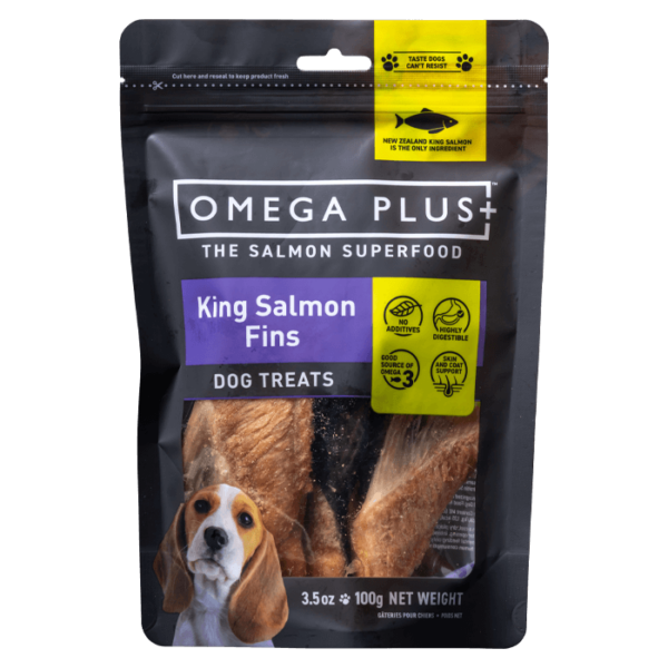 Omega Plus King Salmon Fins 100g dog treats