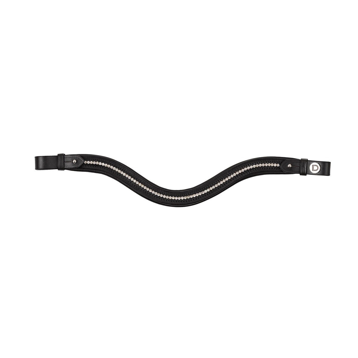 Dublin Curved Diamante Browband - Black