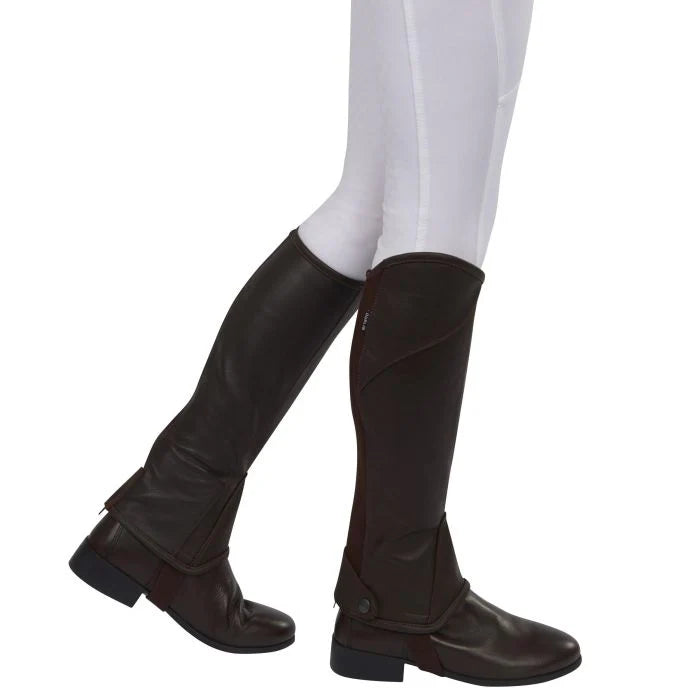 Dublin Junior Stretch Fit Half Chaps - Brown