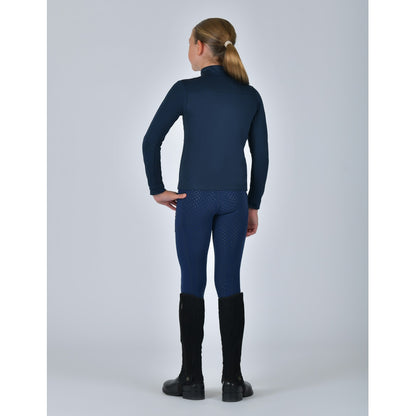 Dublin Kids Breathable Long Sleeved Riding Top - Navy Back