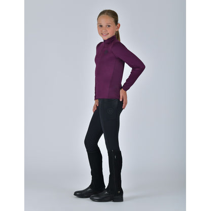 Dublin Kids Breathable Long Sleeved Riding Top - Purple Violet Side