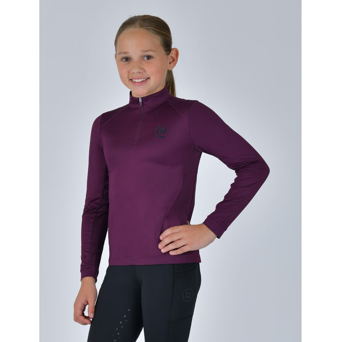 Dublin Kids Breathable Long Sleeved Riding Top - Purple Violet