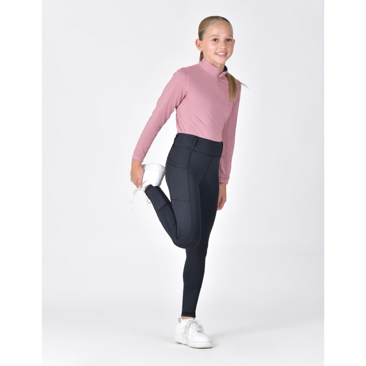 Dublin Kids Form Mesh Riding Tights - Black Hero